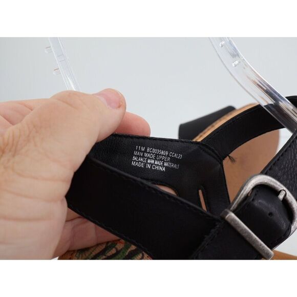 Born BOC Corrie Platform Wedge Sandals Womens Size 11 M Black Vegan Buckle Shoes - Picture 9 of 11